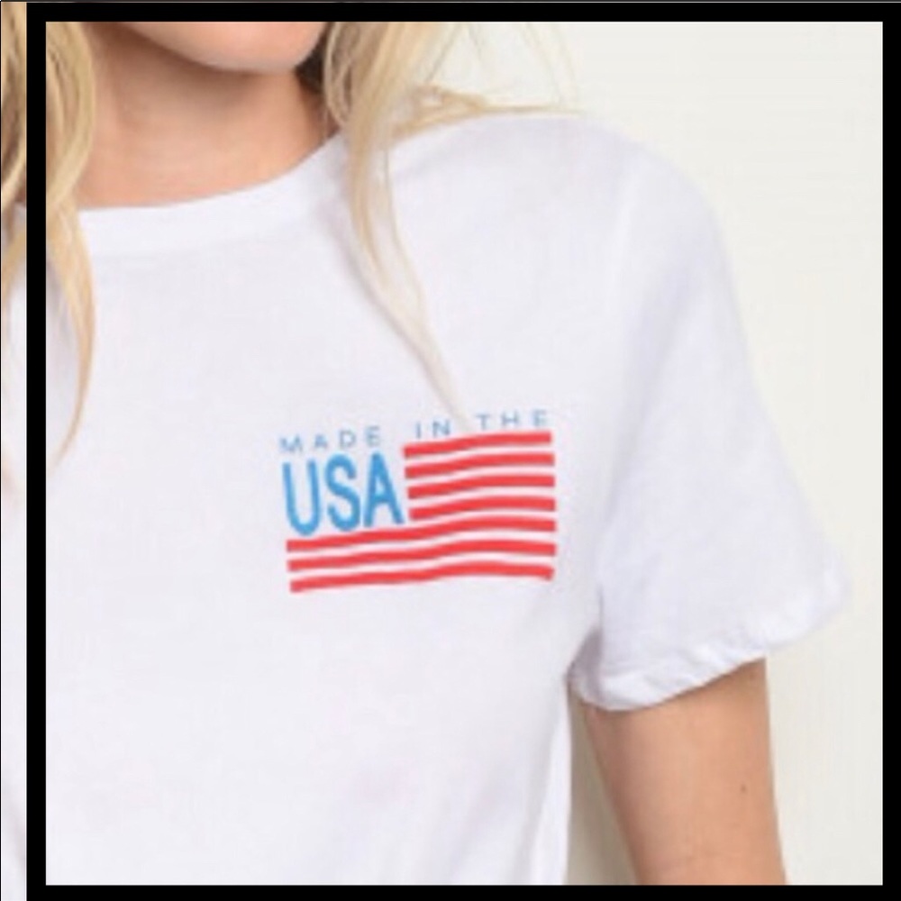 FREE 🇺🇸USA cropped T shirt🇺🇸FREE - Picture 3 of 5